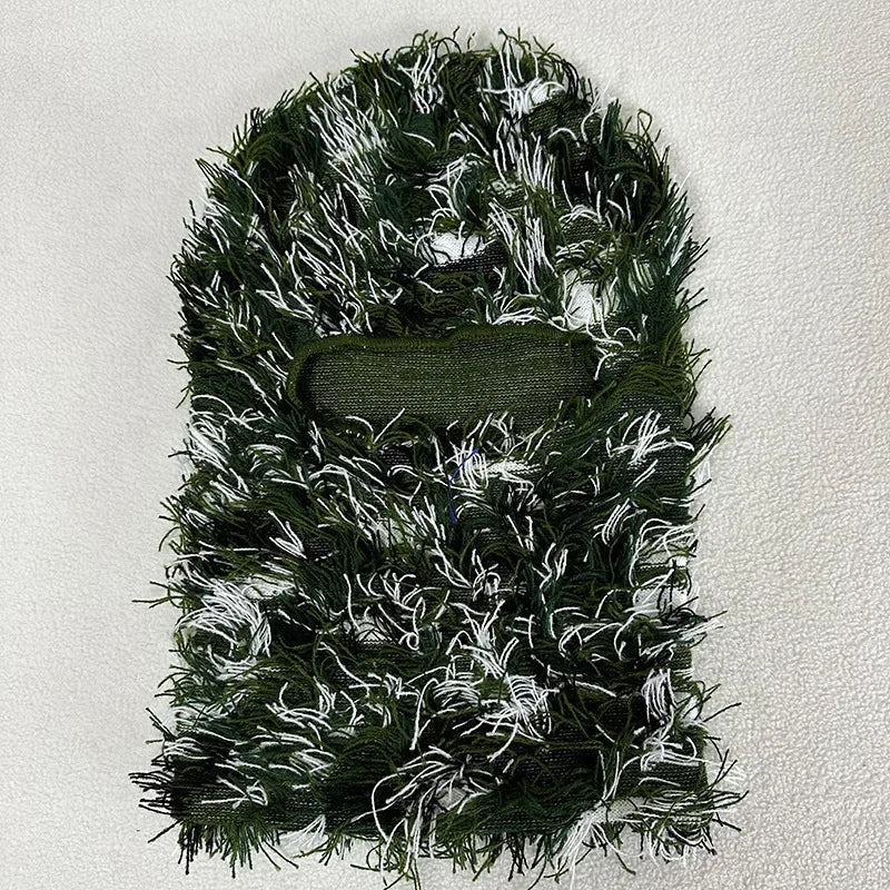Men's Distressed Camouflage Full Face Mask Warm Winter Ski Balaclava