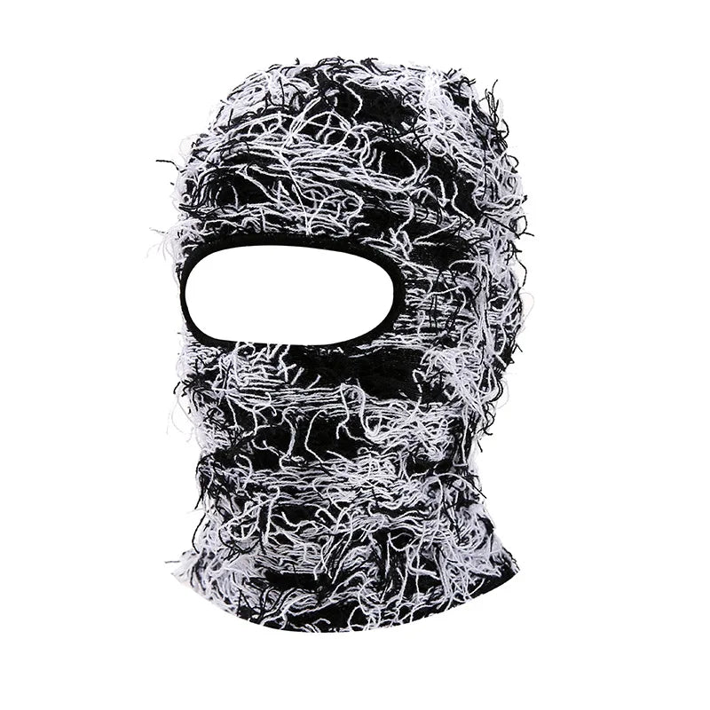 Men's Distressed Camouflage Full Face Mask Warm Winter Ski Balaclava