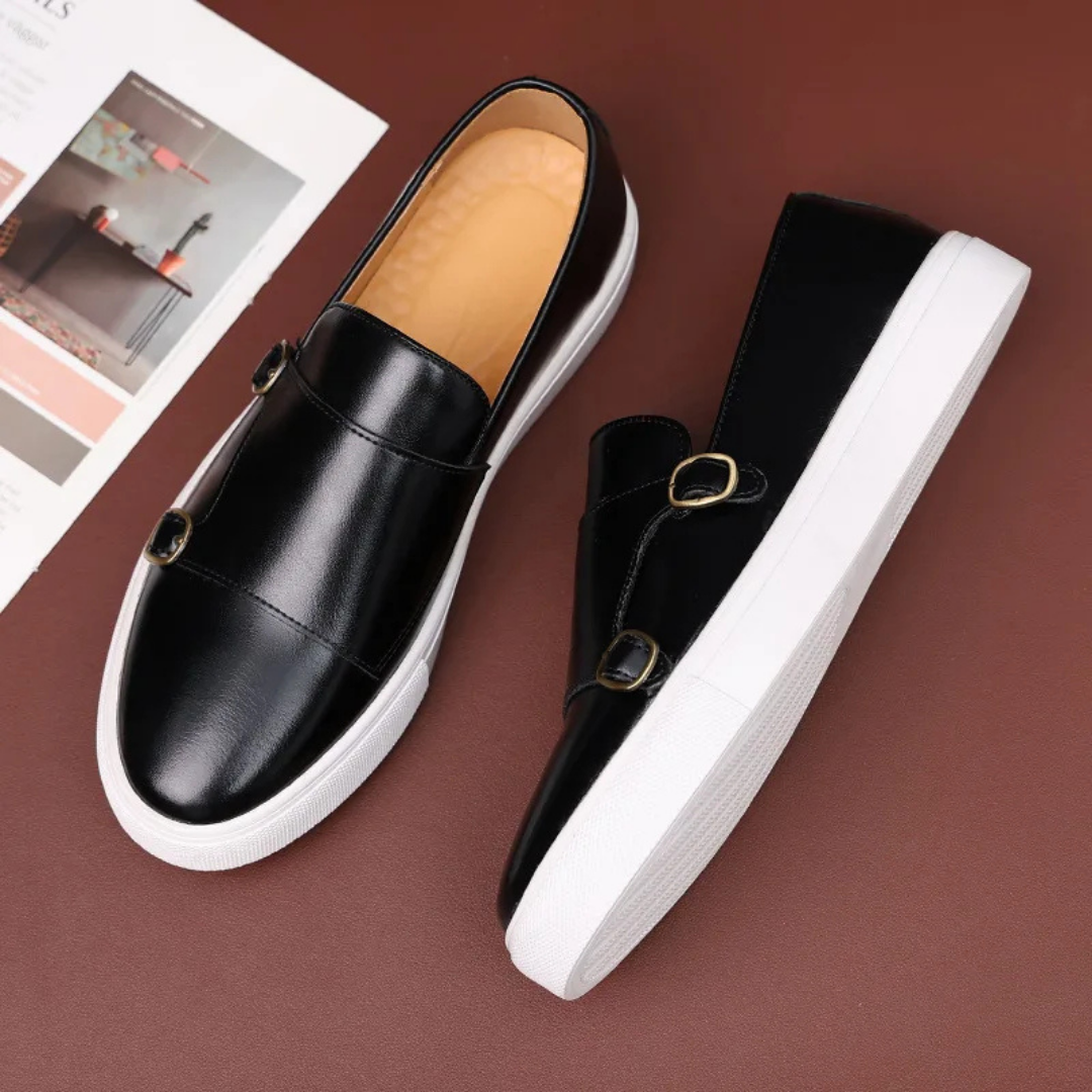 Men's Double Monk Strap Slip-On Sneakers