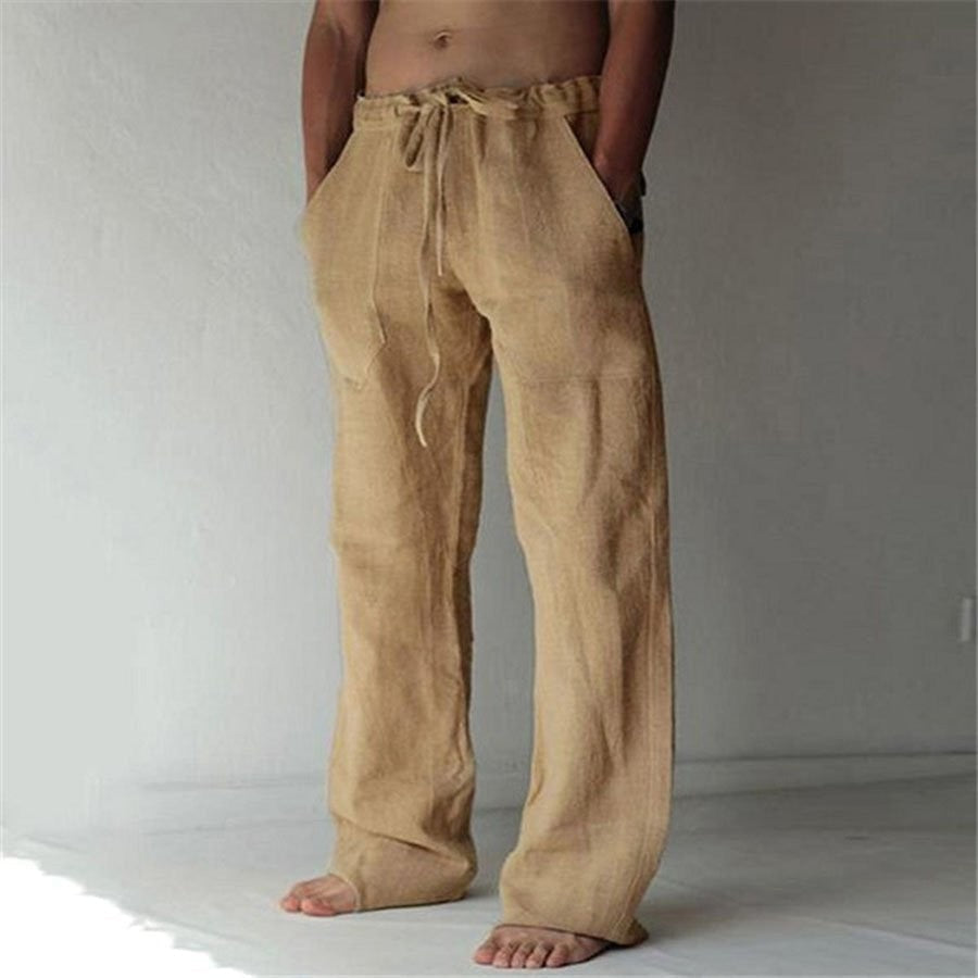 Men's Drawstring Wide Leg Trousers