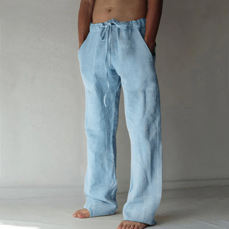 Men's Drawstring Wide Leg Trousers