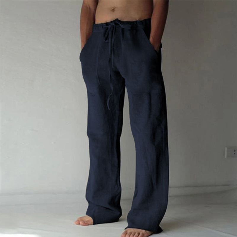Men's Drawstring Wide Leg Trousers