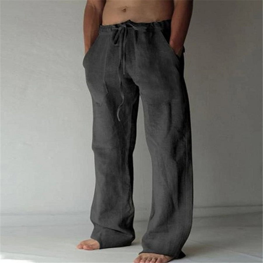Men's Drawstring Wide Leg Trousers