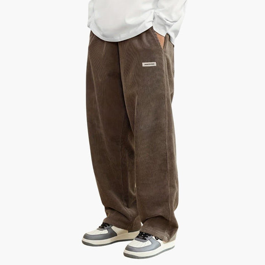 Men's Elastic Waist Wide-Leg Trousers