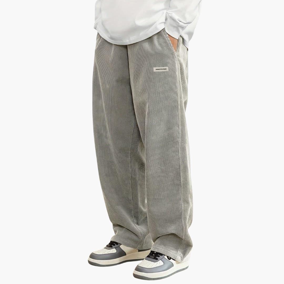 Men's Elastic Waist Wide-Leg Trousers