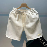 Men's Elegant Wave-Pattern Shorts in Comfort Fabric with Adjustable Drawstring