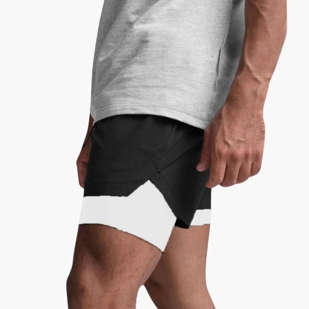 Men's Fitness Shorts with Inner Shorts for Summer Training