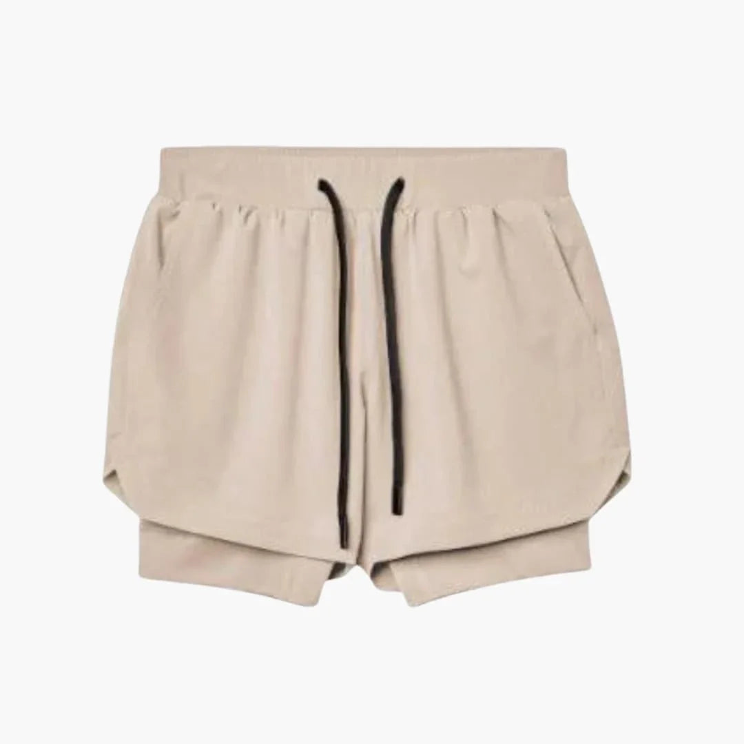 Men's Fitness Shorts with Inner Shorts for Summer Training