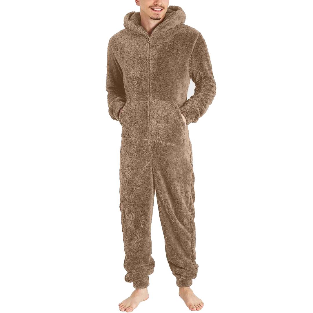 Men's Fleece Onesie - Warm and Comfortable Jumpsuit