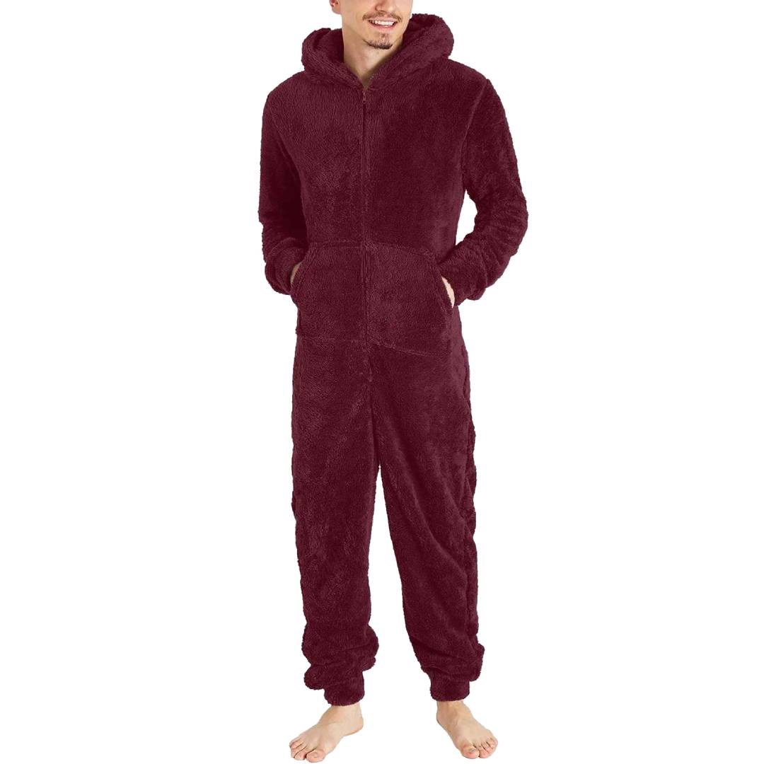 Men's Fleece Onesie - Warm and Comfortable Jumpsuit