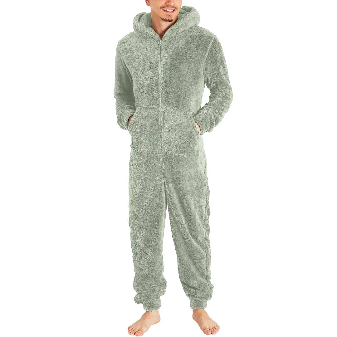 Men's Fleece Onesie - Warm and Comfortable Jumpsuit