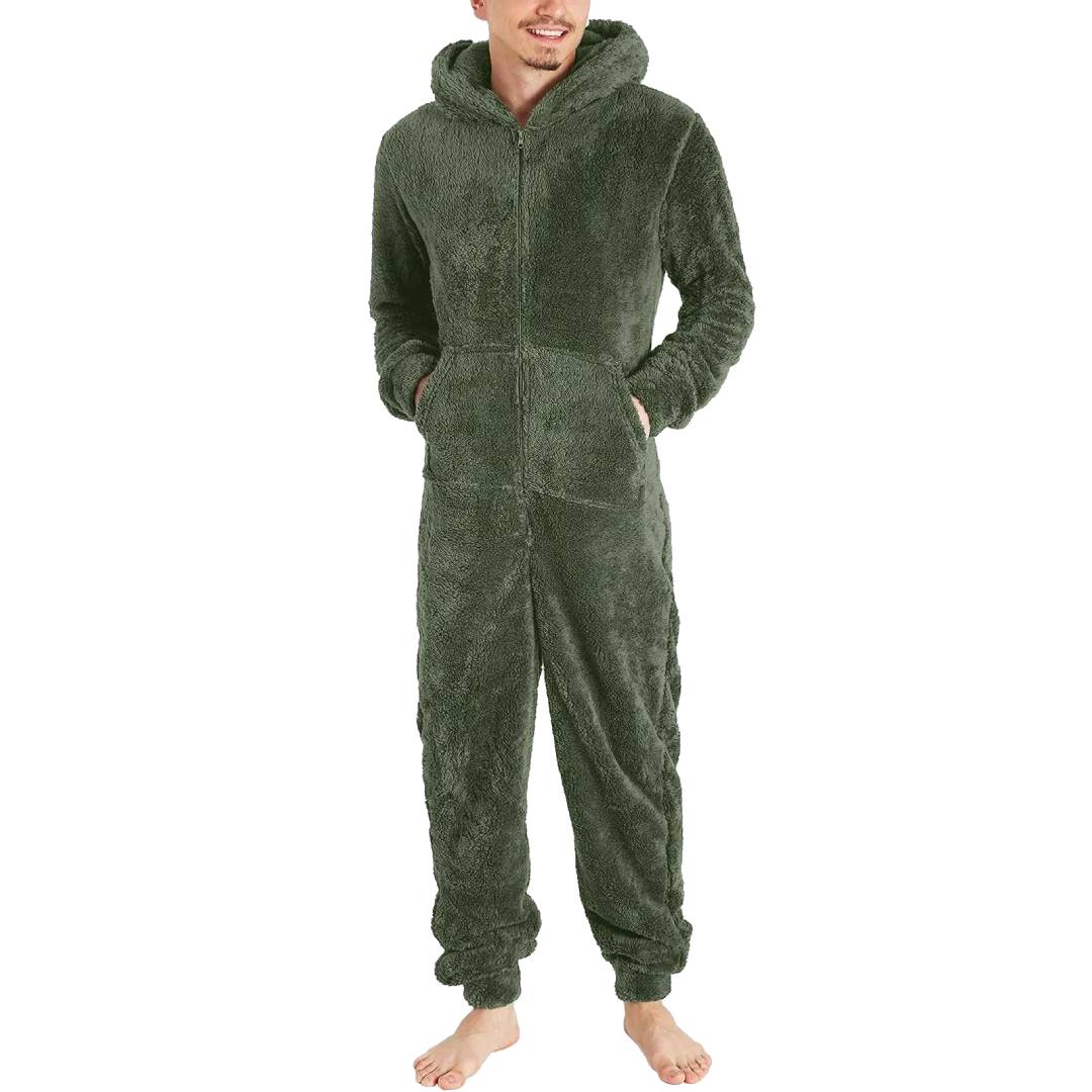 Men's Fleece Onesie - Warm and Comfortable Jumpsuit