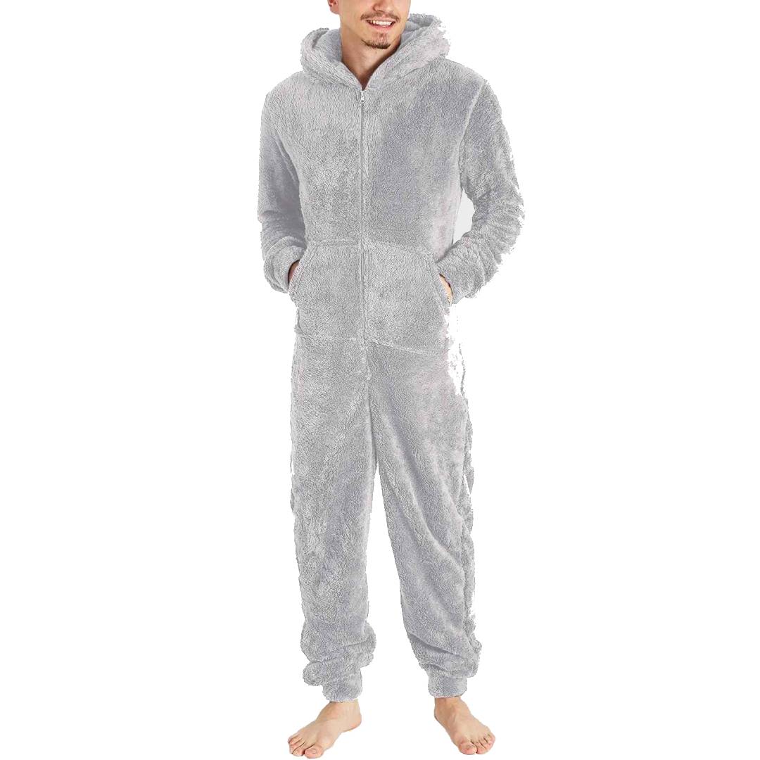 Men's Fleece Onesie - Warm and Comfortable Jumpsuit