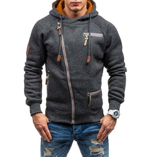 Men's Fleece Zip-Up Hooded Jacket