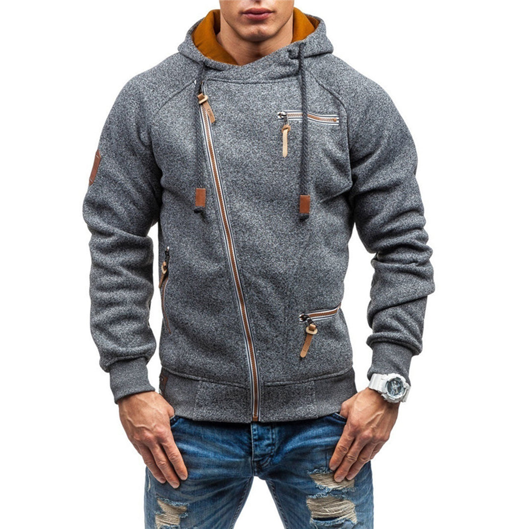 Men's Fleece Zip-Up Hooded Jacket
