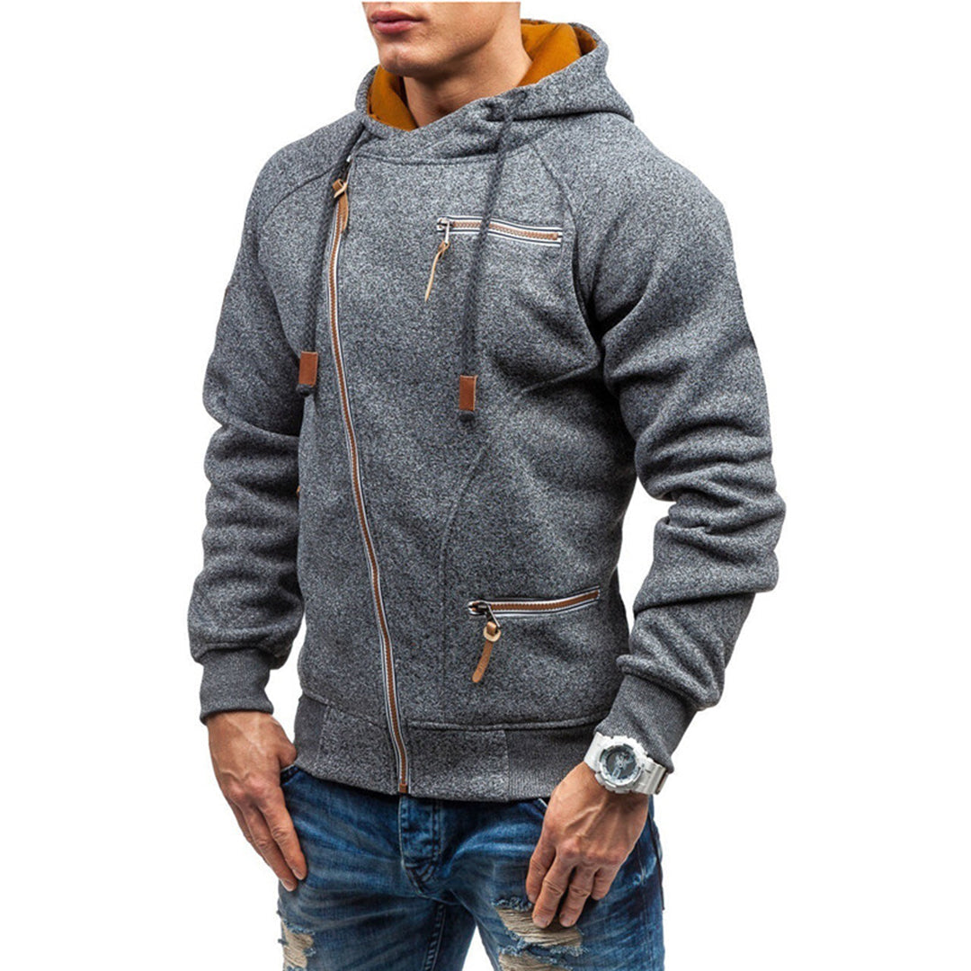 Men's Fleece Zip-Up Hooded Jacket