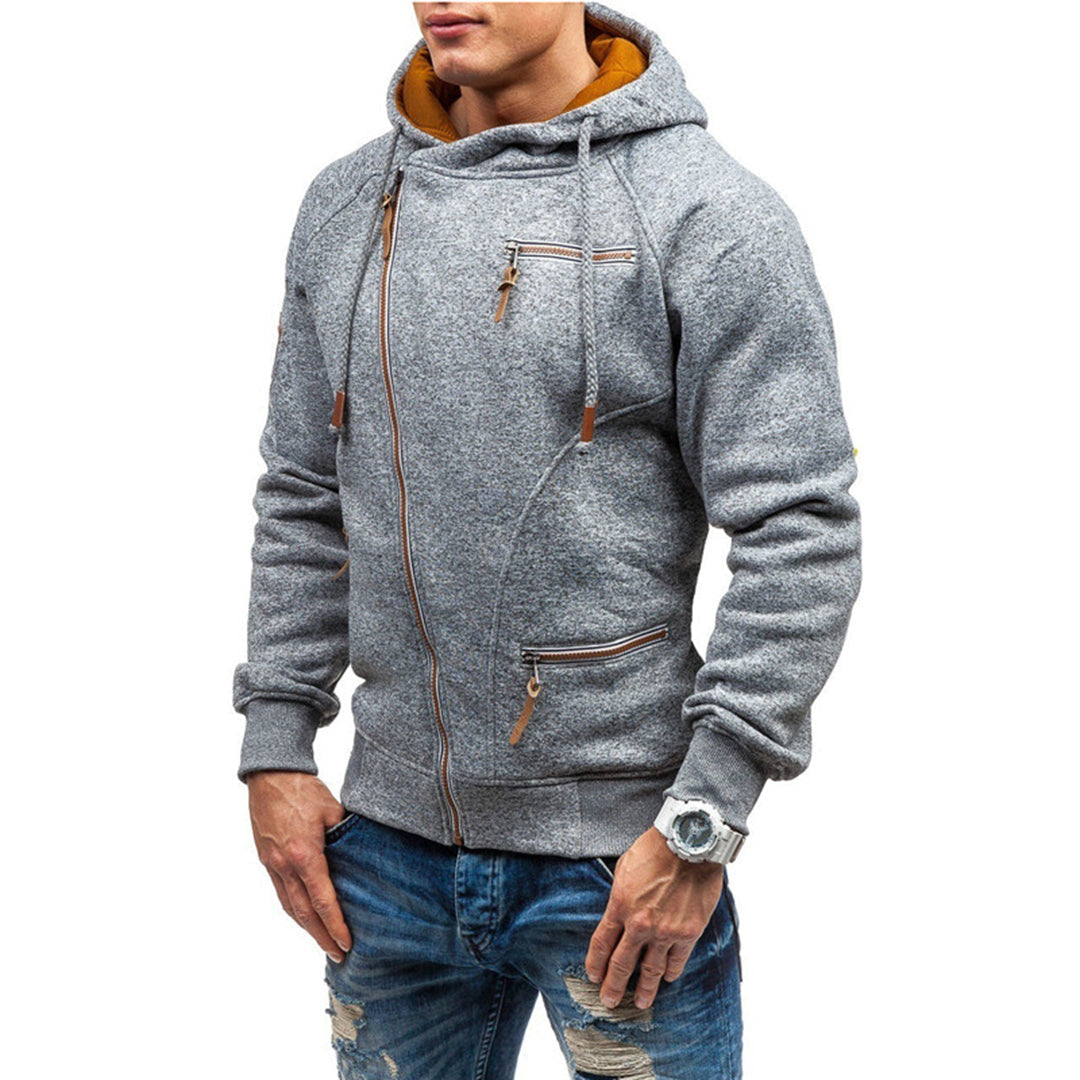 Men's Fleece Zip-Up Hooded Jacket