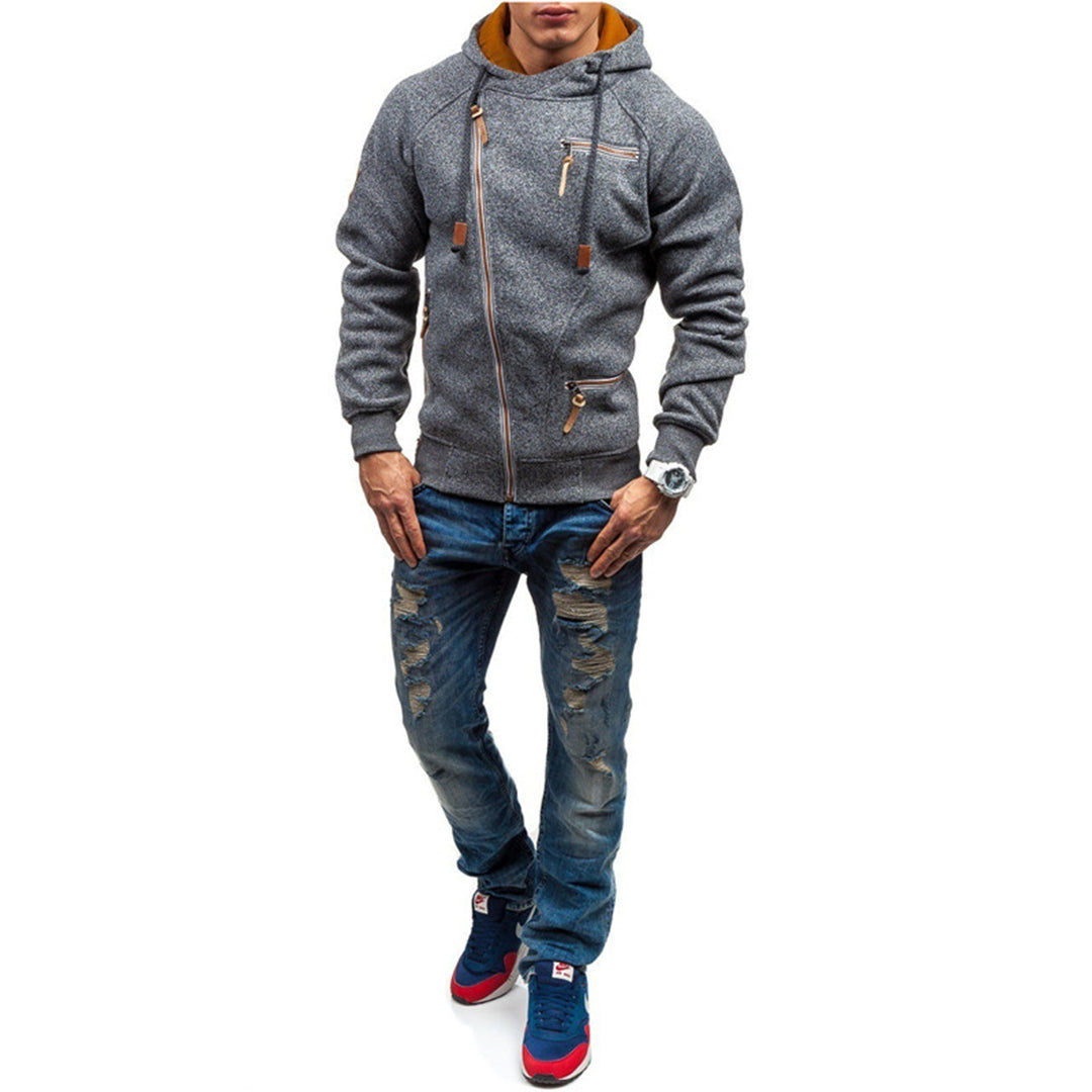 Men's Fleece Zip-Up Hooded Jacket