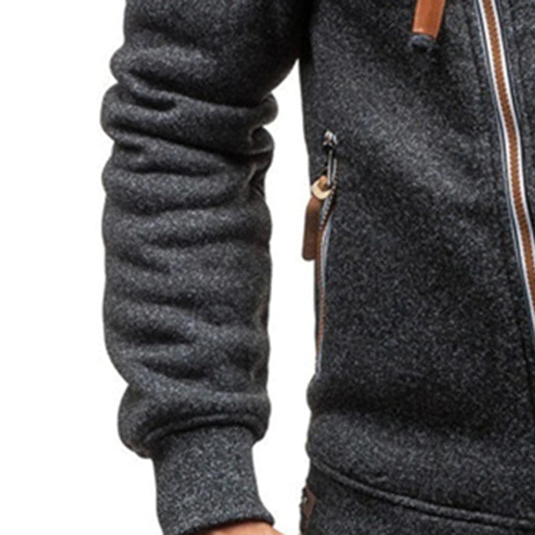 Men's Fleece Zip-Up Hooded Jacket
