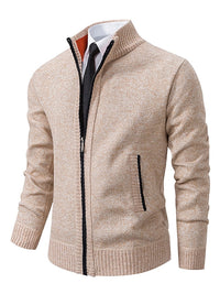 Men's Full-Zip Ribbed Knit Cardigan