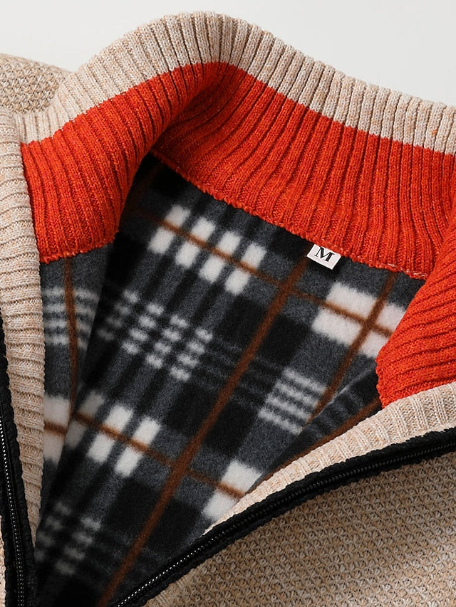 Men's Full-Zip Ribbed Knit Cardigan