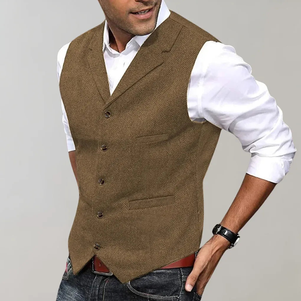 Men's Herringbone Suit Vest