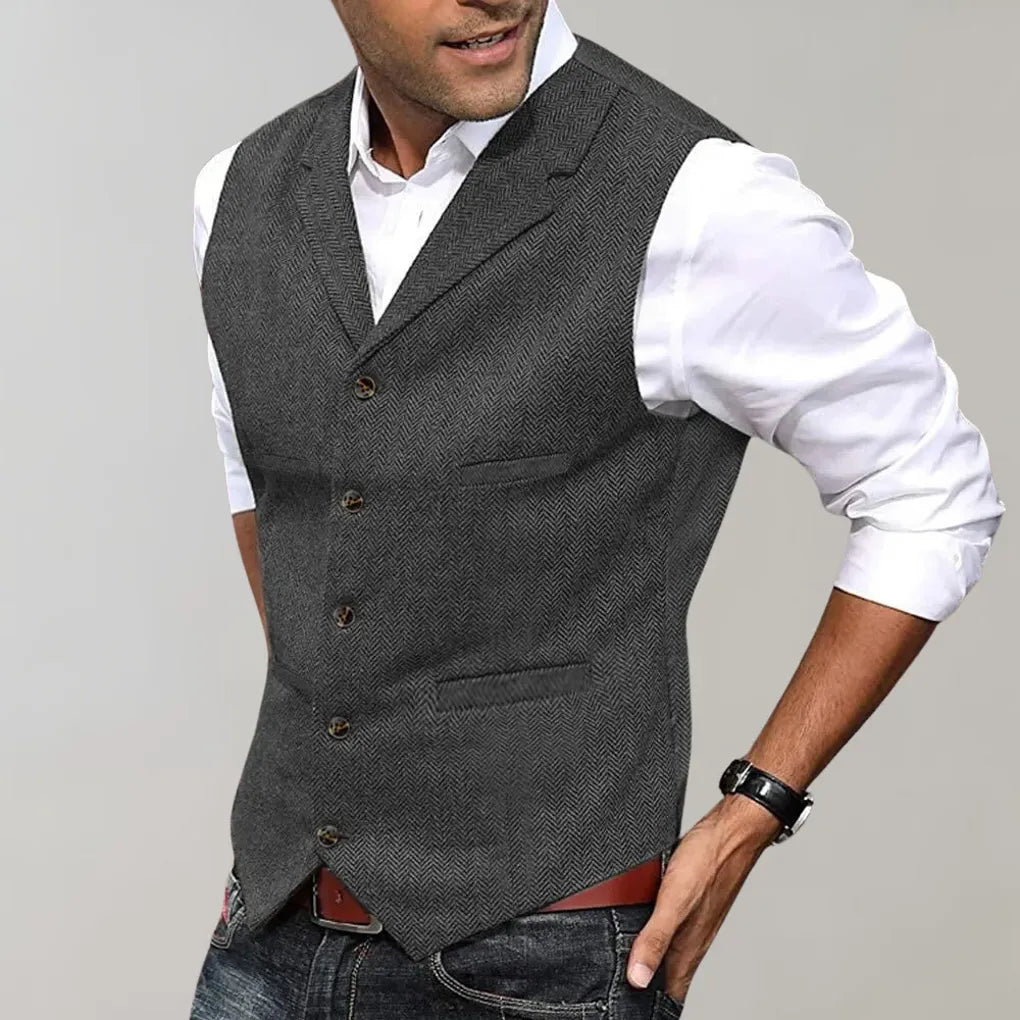 Men's Herringbone Suit Vest