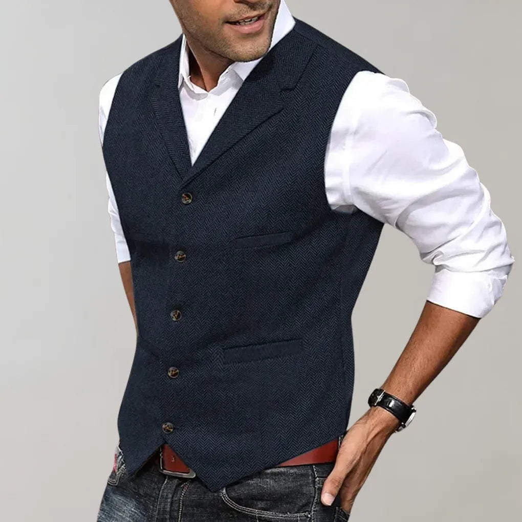 Men's Herringbone Suit Vest