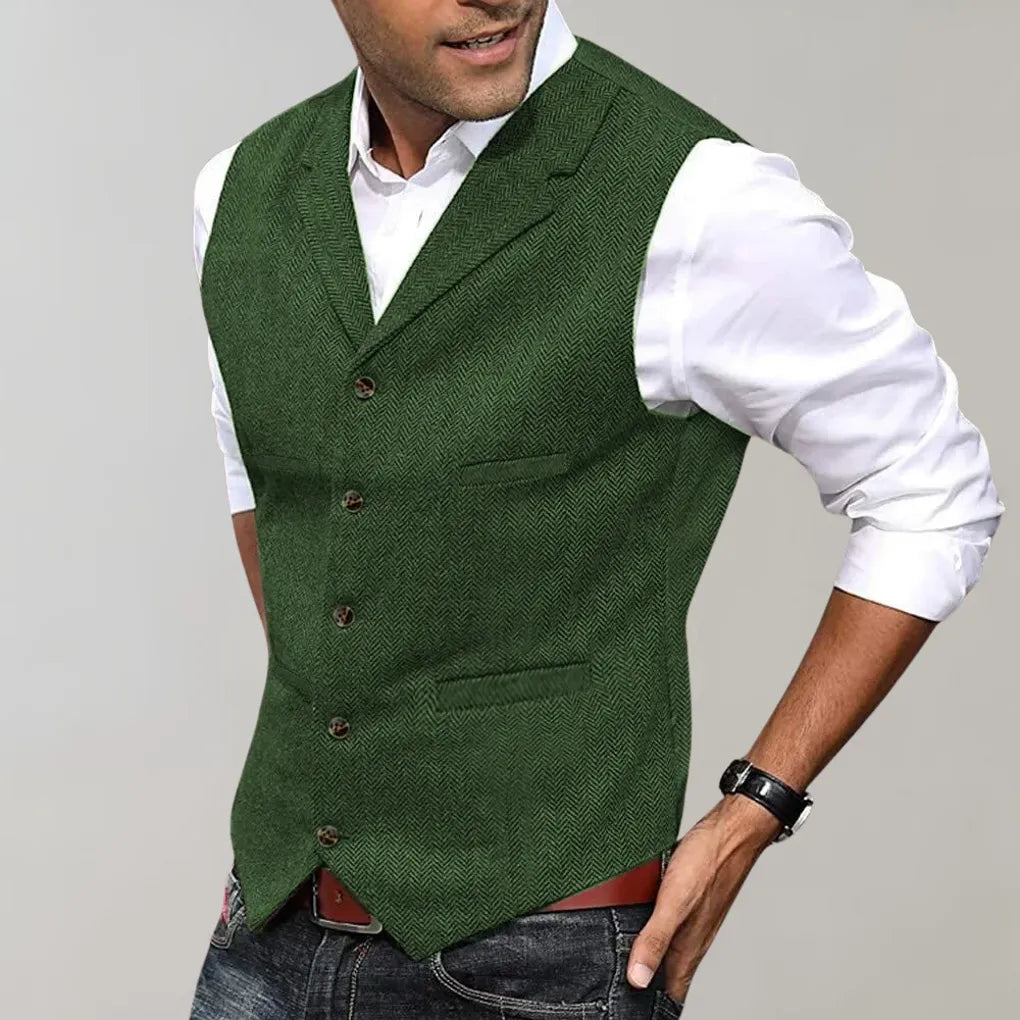 Men's Herringbone Suit Vest