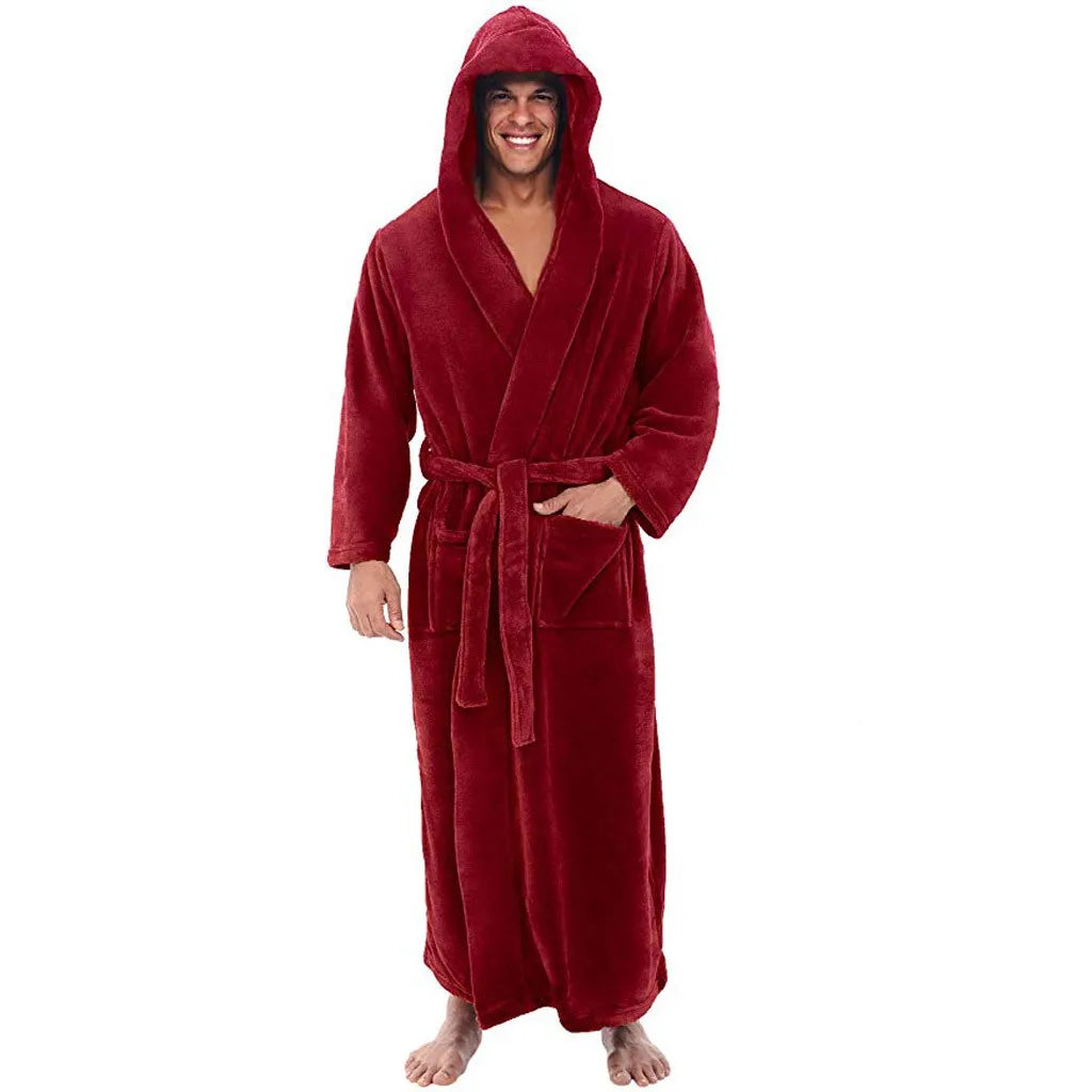 Men's Hooded Fleece Robe