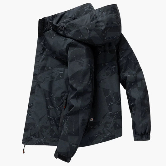 Men's Hooded Ski Jacket with Elastic Cuffs