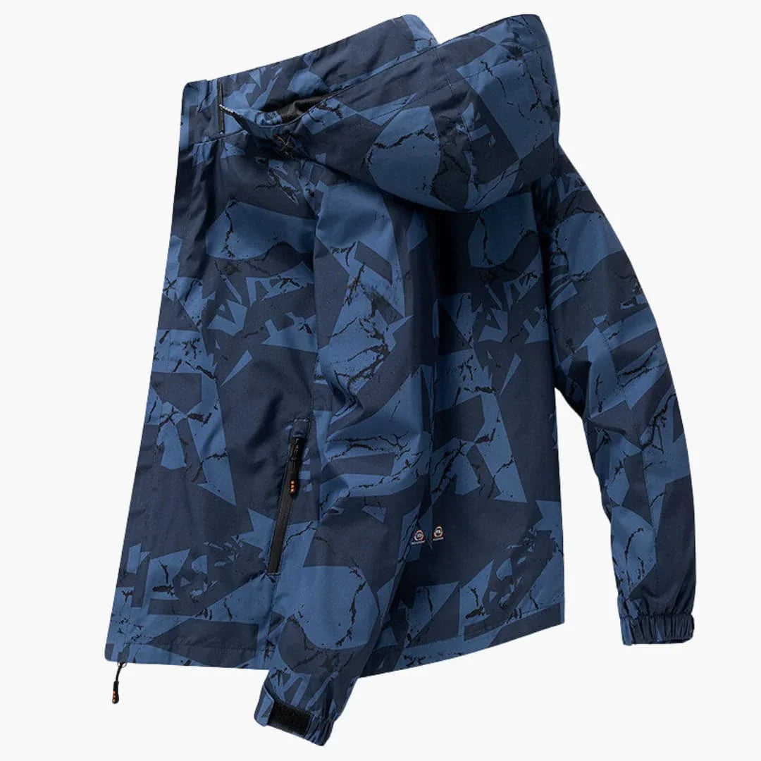 Men's Hooded Ski Jacket with Elastic Cuffs