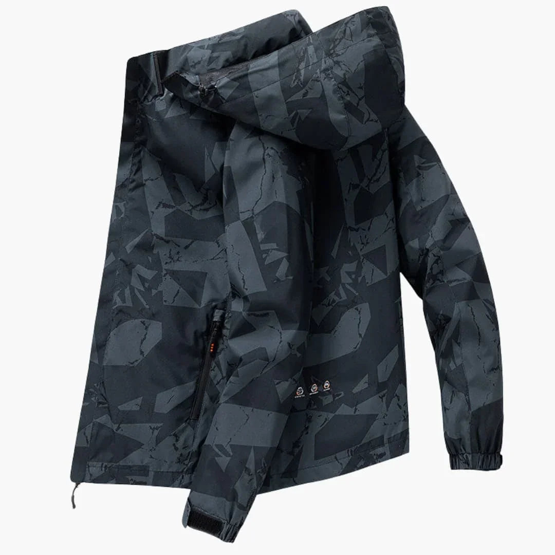 Men's Hooded Ski Jacket with Elastic Cuffs