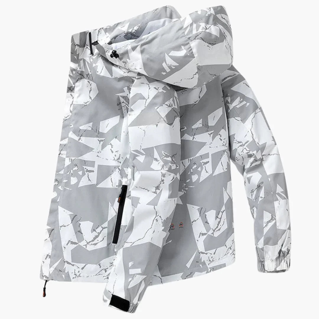 Men's Hooded Ski Jacket with Elastic Cuffs