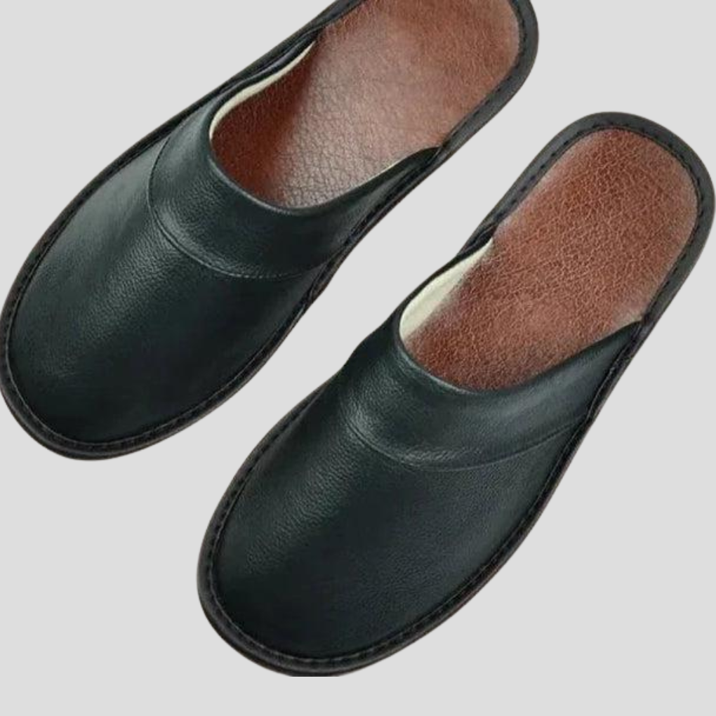 Men's Leather Mules with Padded Insole
