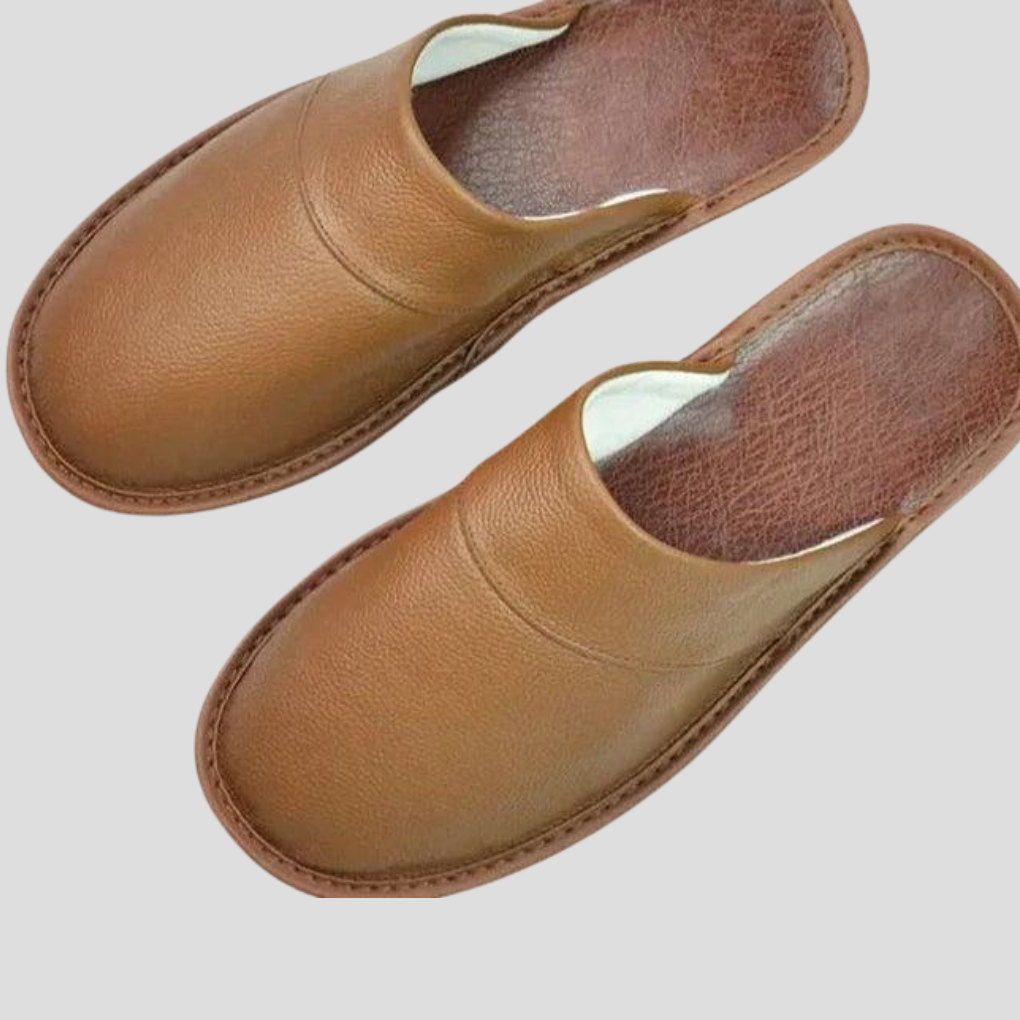 Men's Leather Mules with Padded Insole