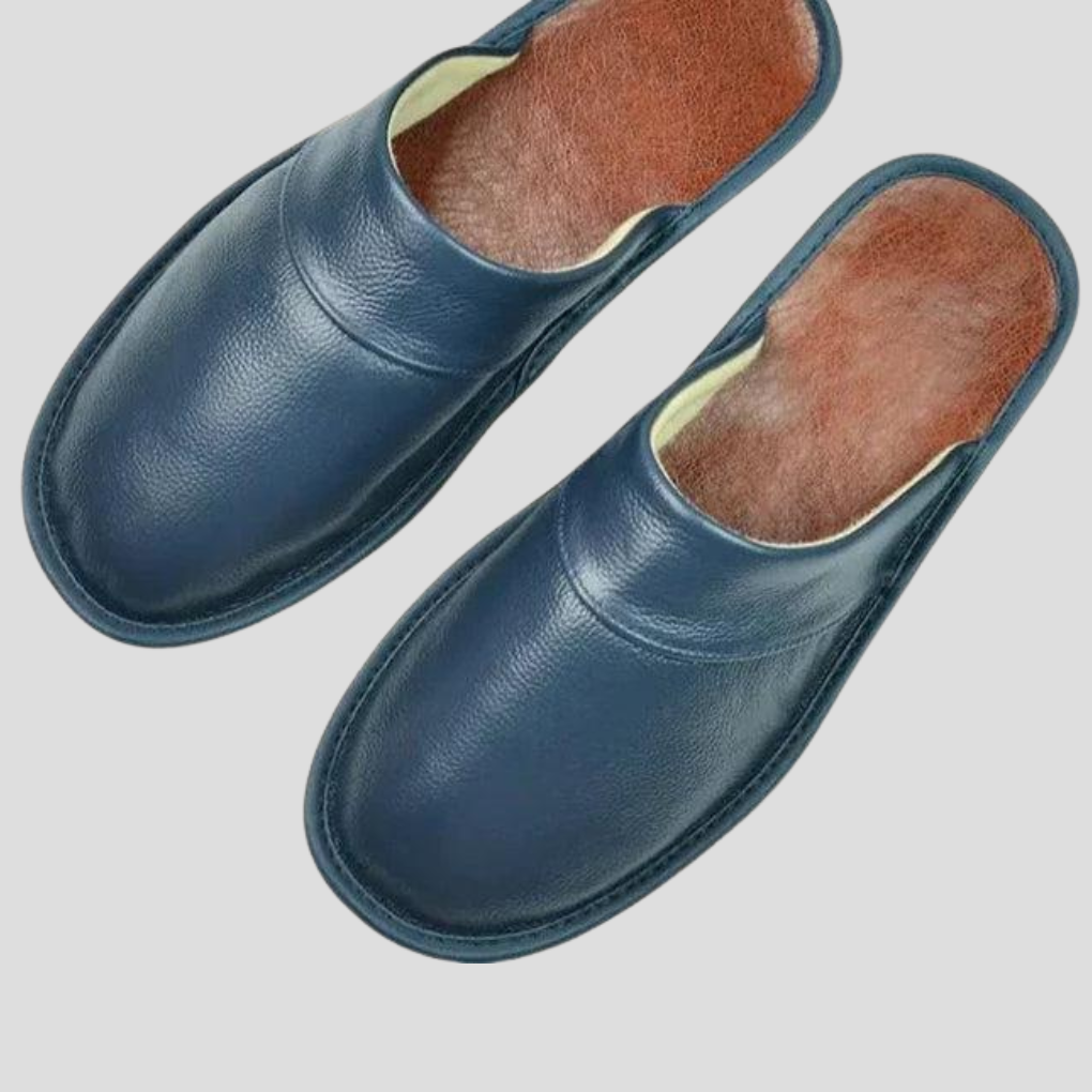 Men's Leather Mules with Padded Insole