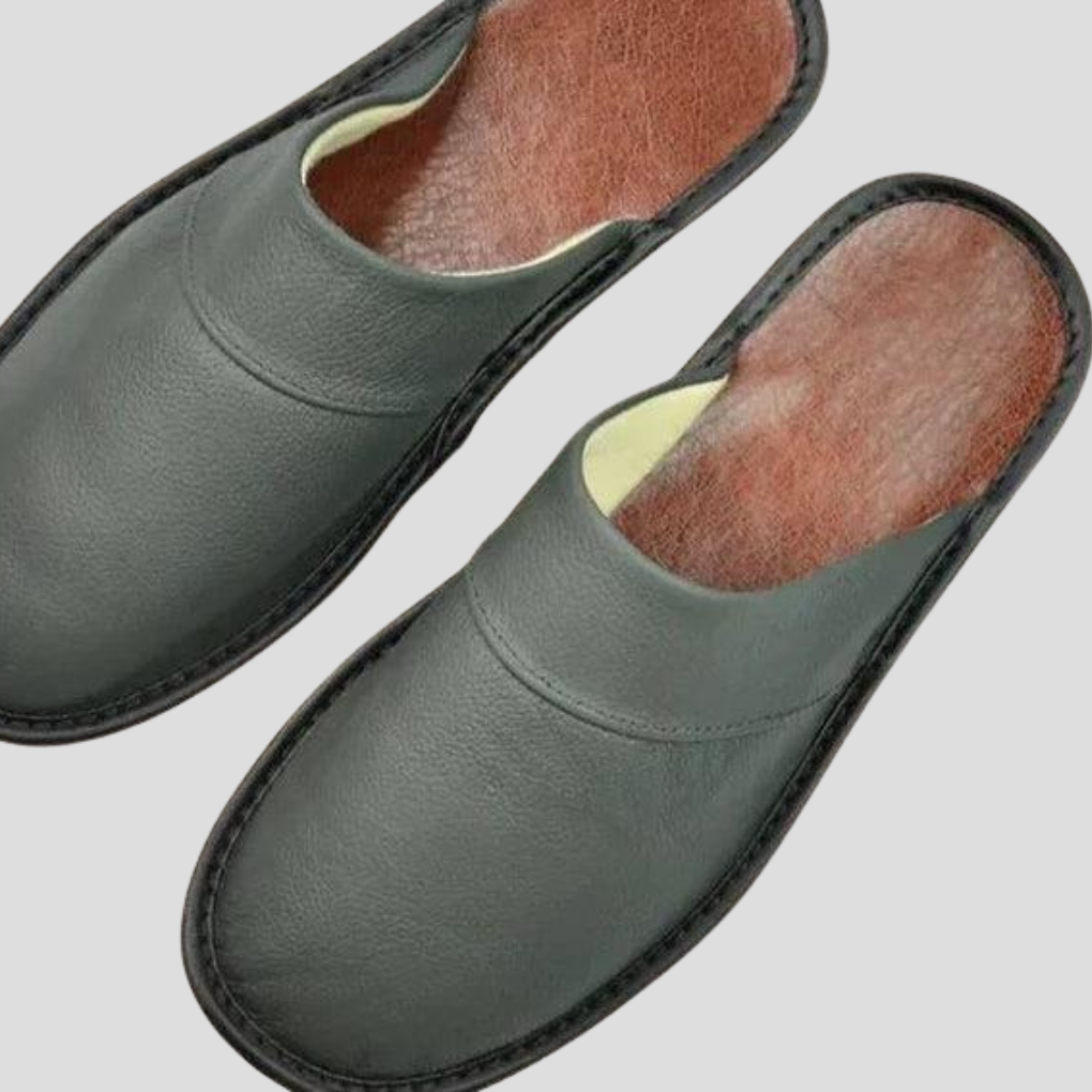 Men's Leather Mules with Padded Insole