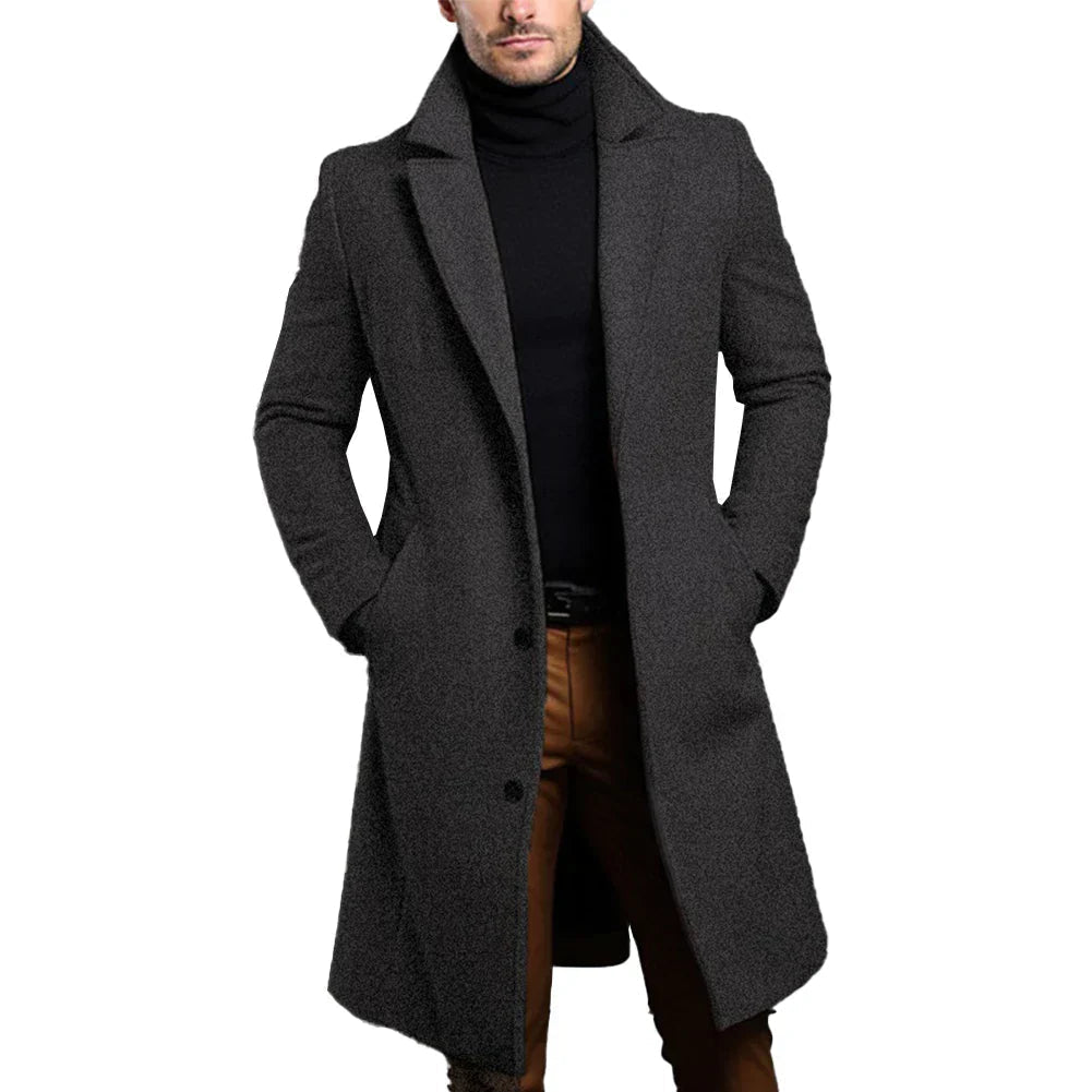 Men's Long Single-Breasted Coat