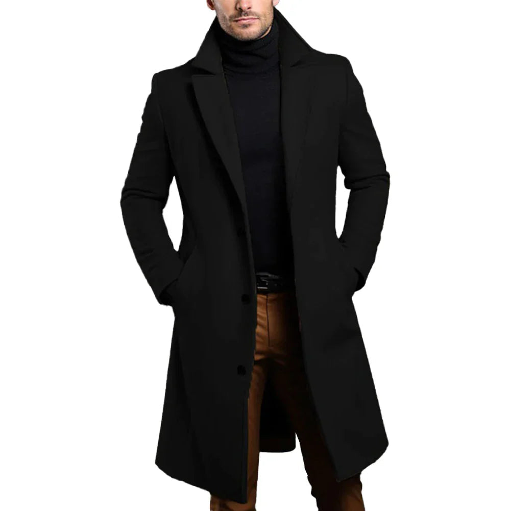 Men's Long Single-Breasted Coat