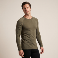 Men's Long-Sleeve Merino Wool Thermal Shirt | Breathable Base Layer | Crew Neck