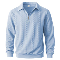 Men's Long Sleeve Zip Neck Polo Shirt