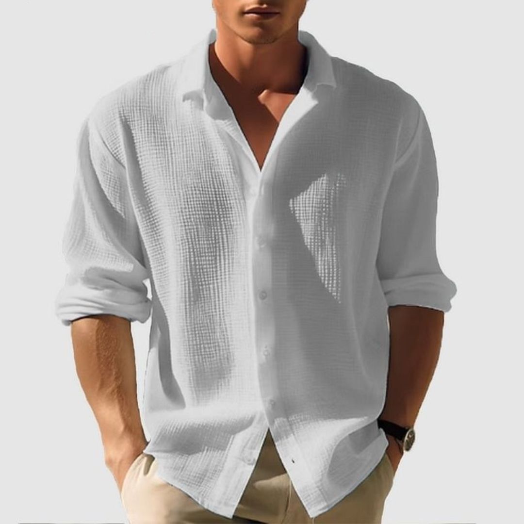 Men's Long-Sleeved Button-Down Shirt