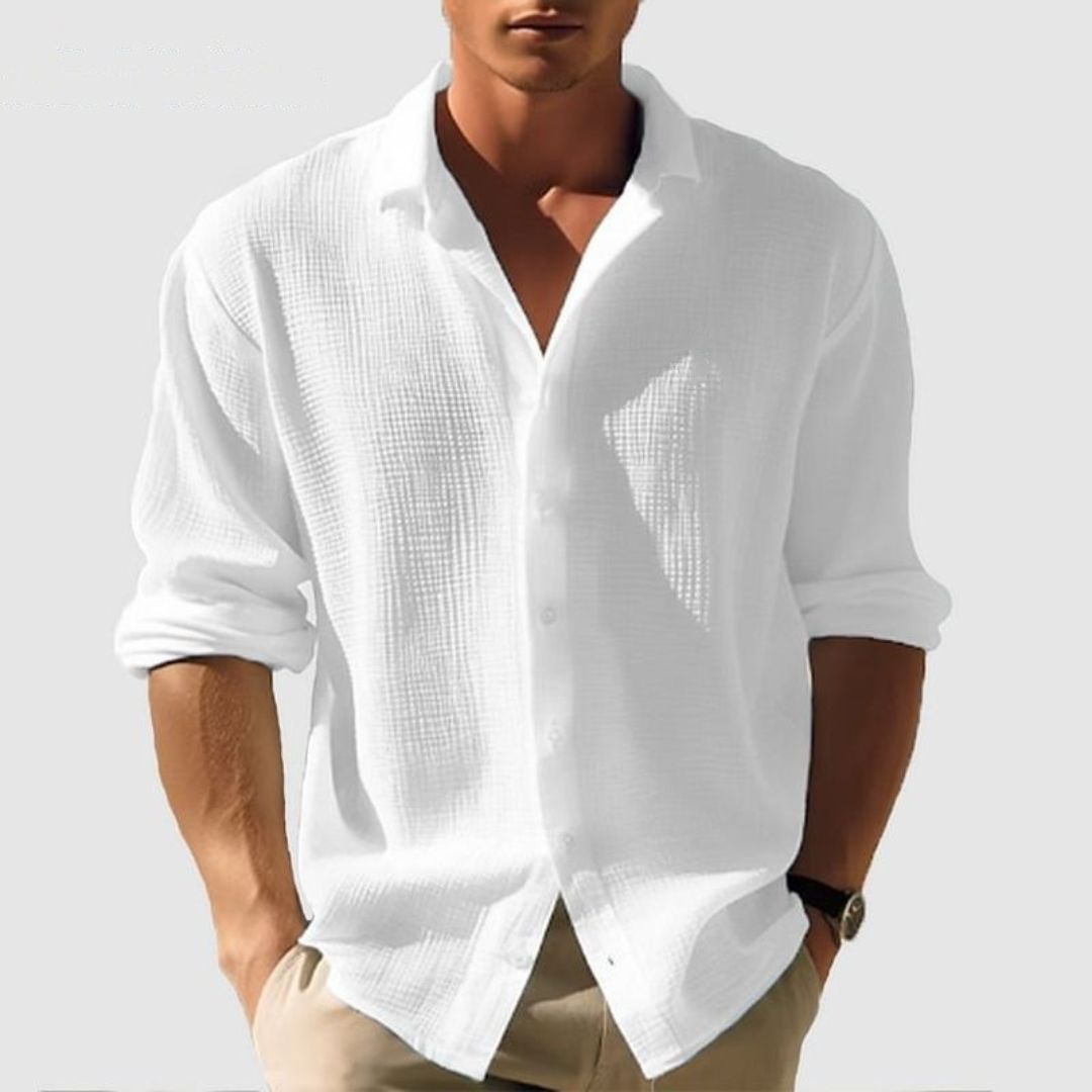 Men's Long-Sleeved Button-Down Shirt