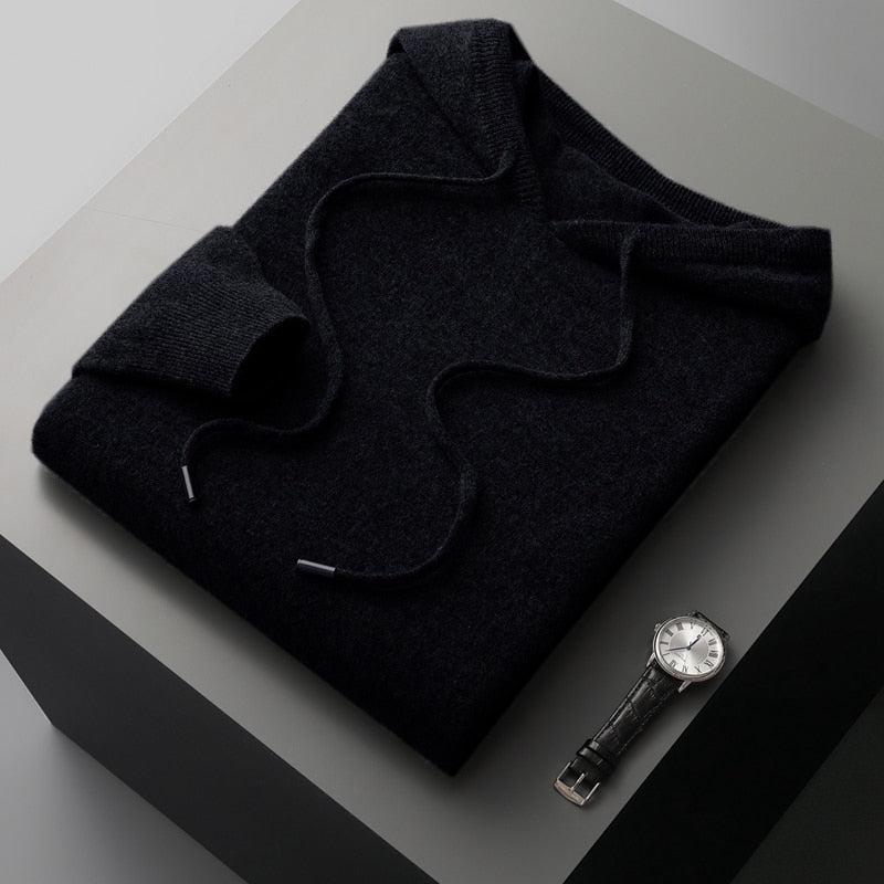 Men's Merino Wool Hoodie with Soft Finish