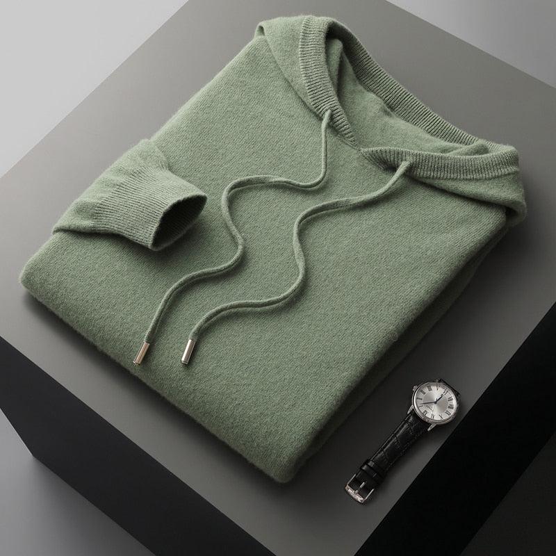 Men's Merino Wool Hoodie with Soft Finish
