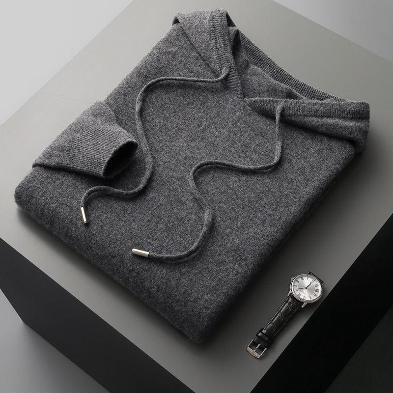 Men's Merino Wool Hoodie with Soft Finish