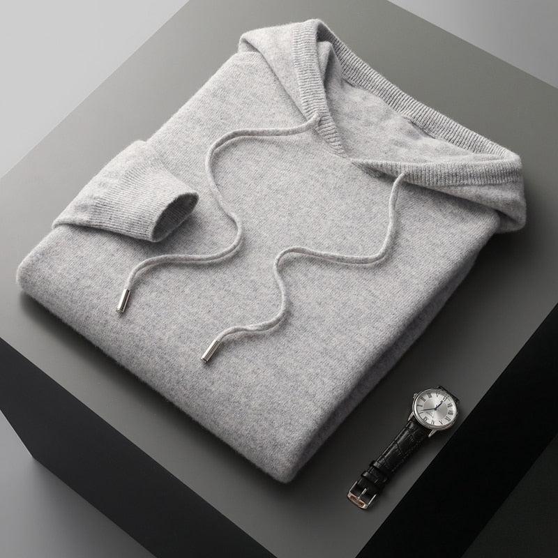 Men's Merino Wool Hoodie with Soft Finish