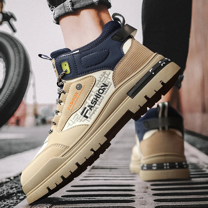 Men's Orthopedic High-Top Sneakers with Padded Collar