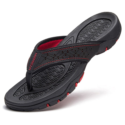 Men's Orthotic Flip-Flops with Geometric Strap